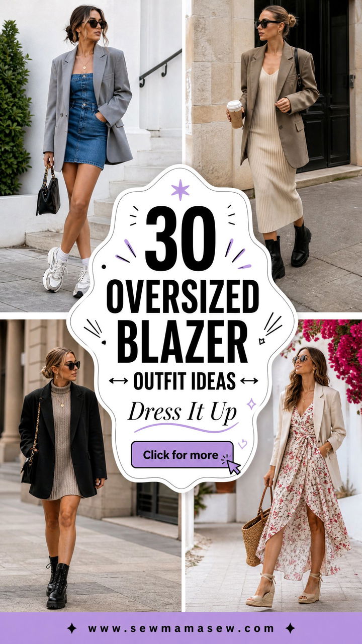 30 Oversized Blazer Outfit Ideas With A Dress For Events - 30 Oversized Blazer Outfit Ideas With A Dress For Events