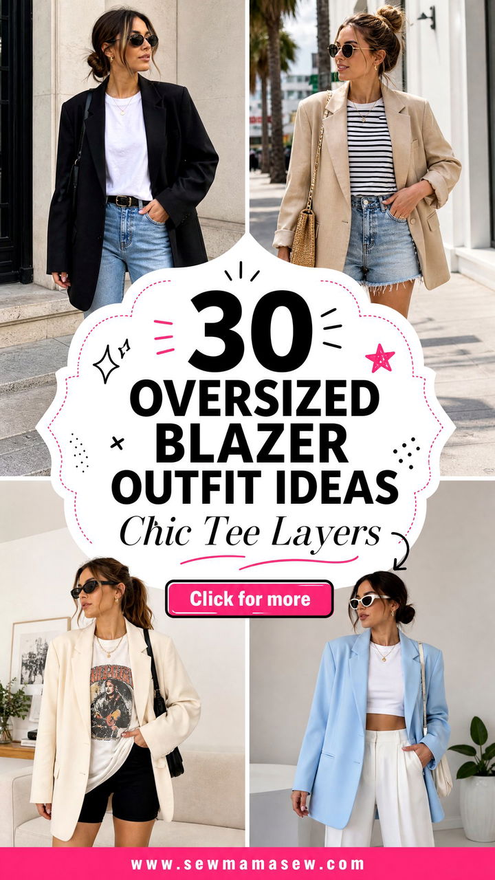30 Oversized Blazer Outfit Ideas With A T-Shirt To Copy - 30 Oversized Blazer Outfit Ideas With A T-Shirt To Copy