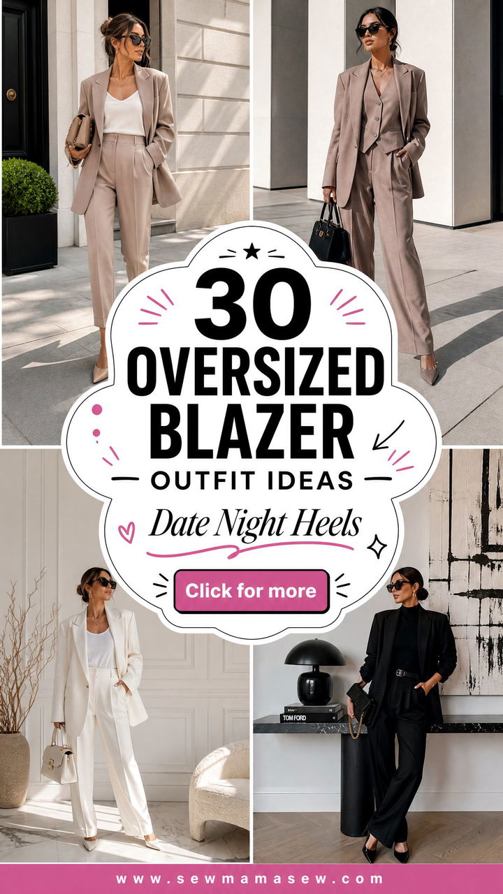 30 Oversized Blazer Outfit Ideas With Heels For Date Night - 30 Oversized Blazer Outfit Ideas With Heels For Date Night