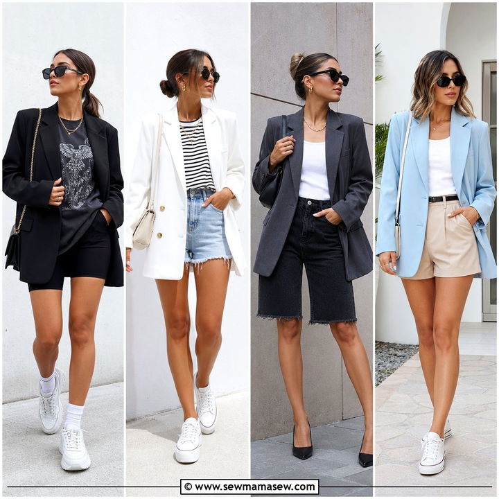 30 Oversized Blazer Outfit Ideas With Shorts for Chic Days