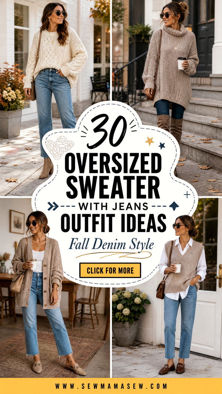 30 Oversized Sweater With Jeans Outfit Ideas for Fall - 30 Oversized Sweater With Jeans Outfit Ideas for Fall