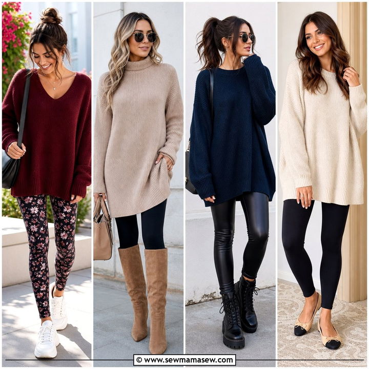 30 Oversized Sweater With Leggings Outfit Ideas for Cozy Days