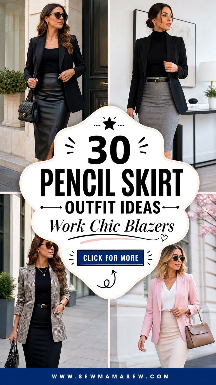 30 Pencil Skirt Outfit Ideas With a Blazer for Work Chic - 30 Pencil Skirt Outfit Ideas With a Blazer for Work Chic
