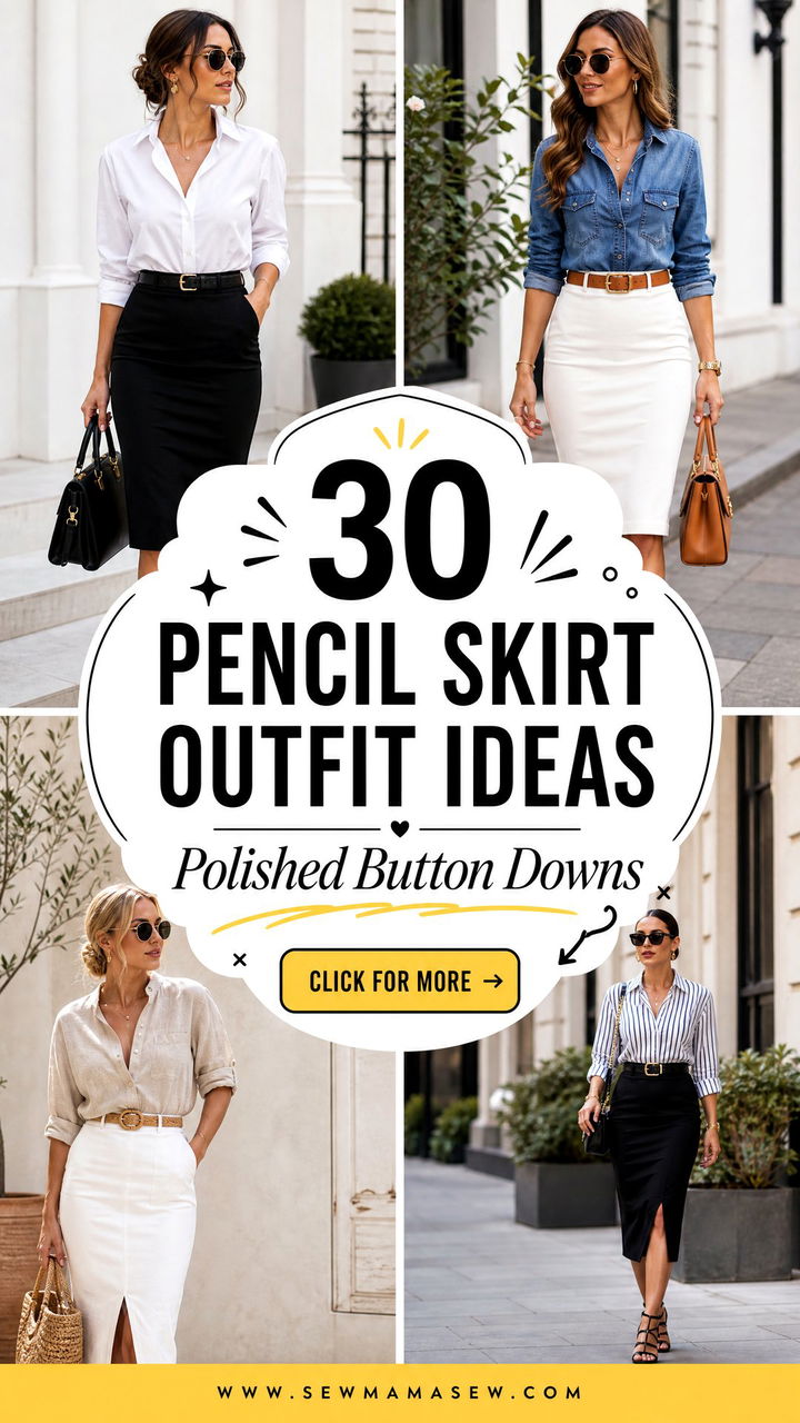 30 Pencil Skirt Outfit Ideas With a Button Down for Polish - 30 Pencil Skirt Outfit Ideas With a Button Down for Polish