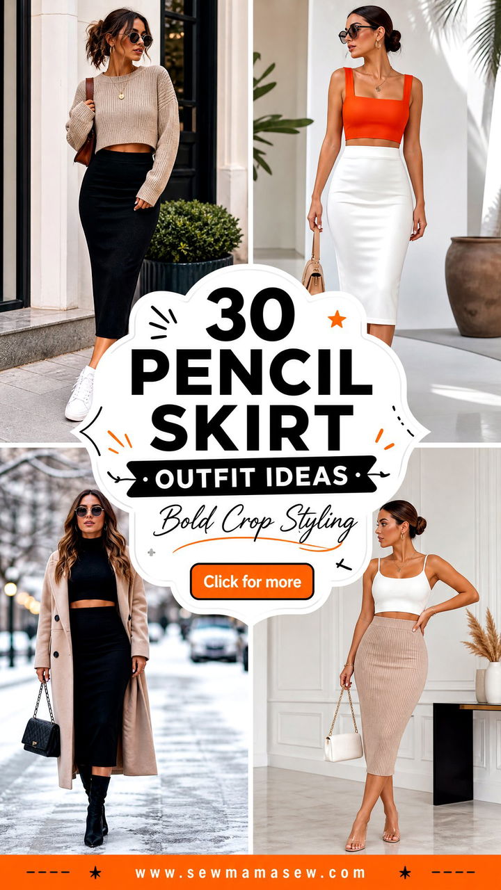 30 Pencil Skirt Outfit Ideas With a Crop Top for Bold Style - 30 Pencil Skirt Outfit Ideas With a Crop Top for Bold Style