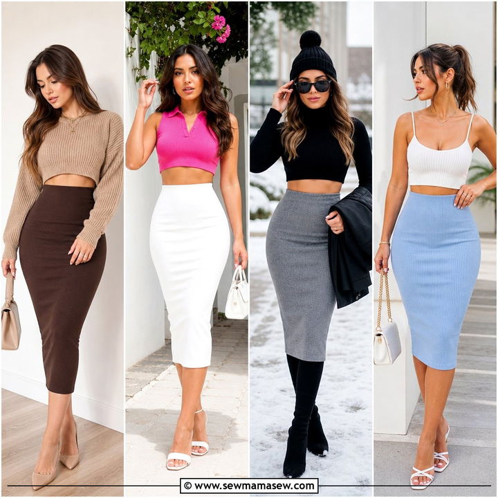 30 Pencil Skirt Outfit Ideas With a Crop Top for Bold Style