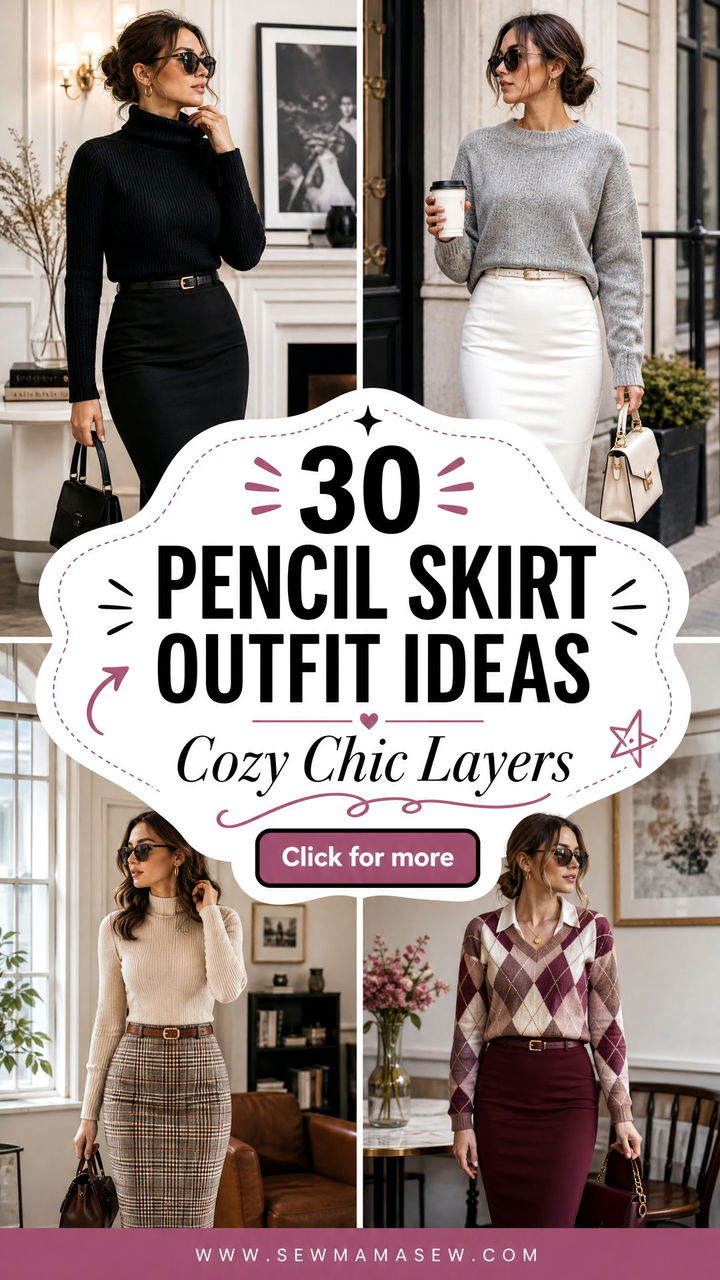 30 Pencil Skirt Outfit Ideas With a Sweater for Cozy Chic - 30 Pencil Skirt Outfit Ideas With a Sweater for Cozy Chic