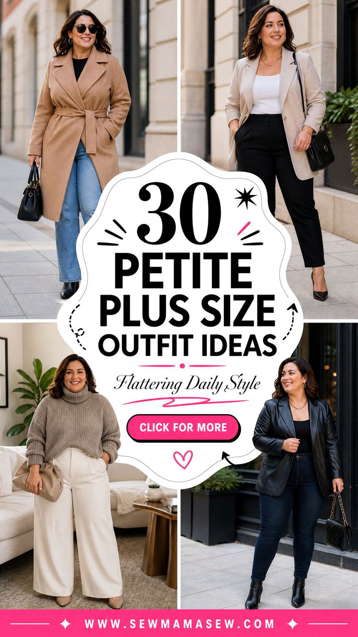 30 Petite Plus Size Outfit Ideas For Flattering Daily Style - 30 Petite Plus Size Outfit Ideas For Flattering Daily Style