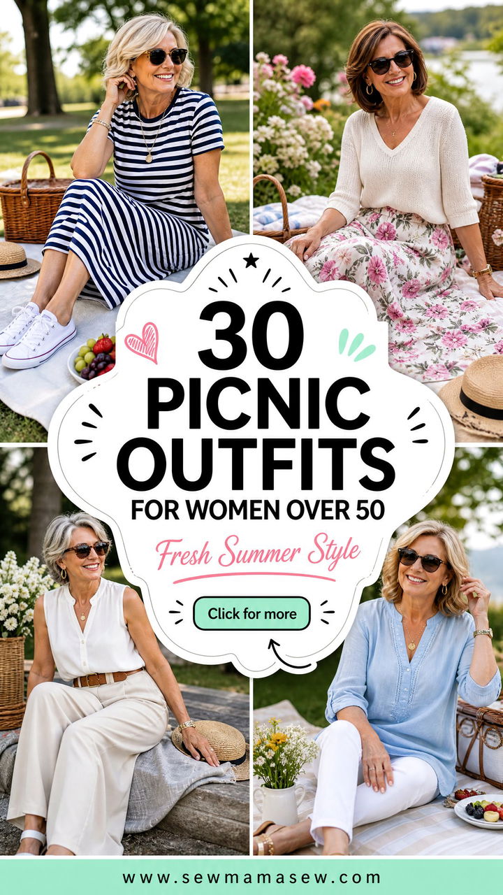 30 Picnic Outfits for Women Over 50 Fresh Summer Style - 30 Picnic Outfits for Women Over 50: Fresh Summer Style