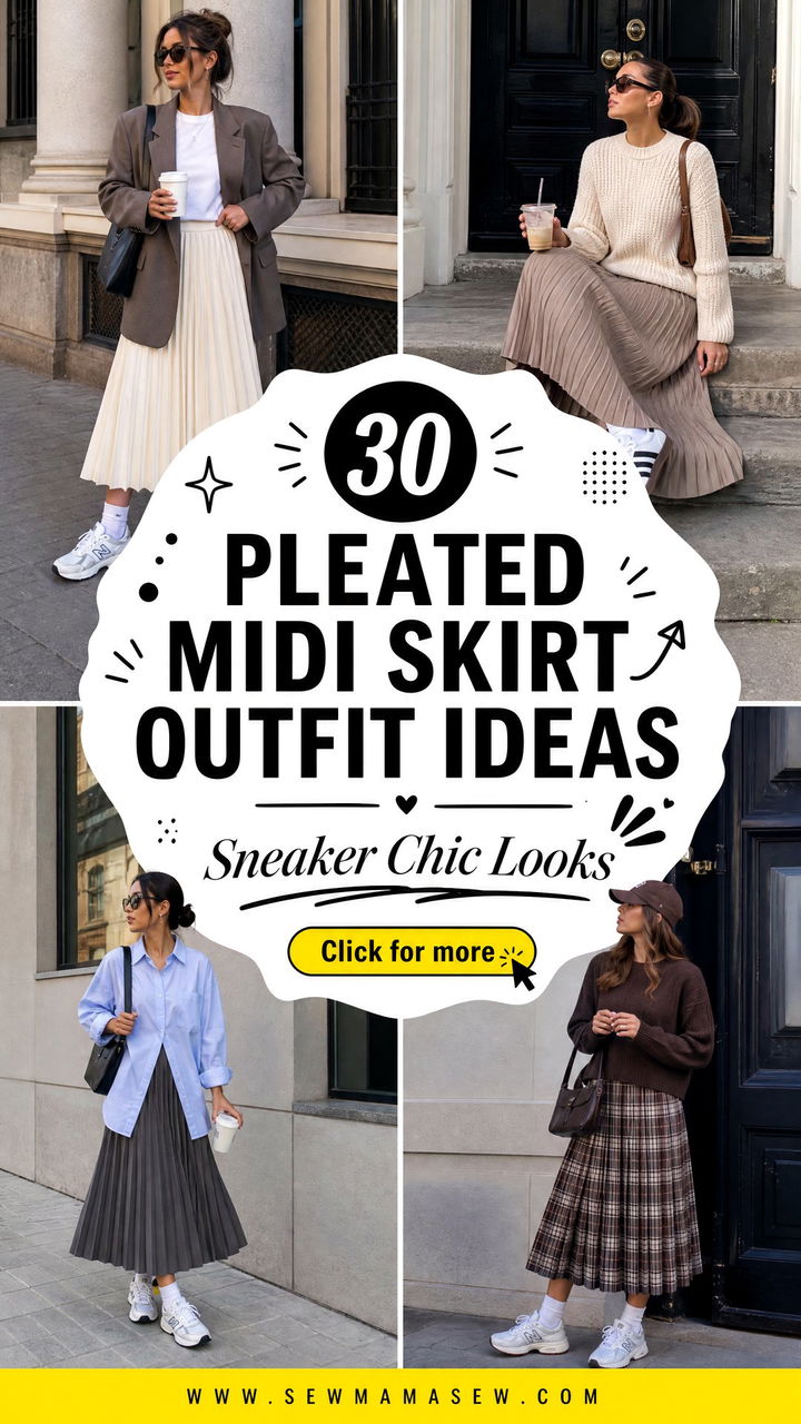 30 Pleated Midi Skirt Outfit Ideas With Sneakers to Try - 30 Pleated Midi Skirt Outfit Ideas With Sneakers to Try