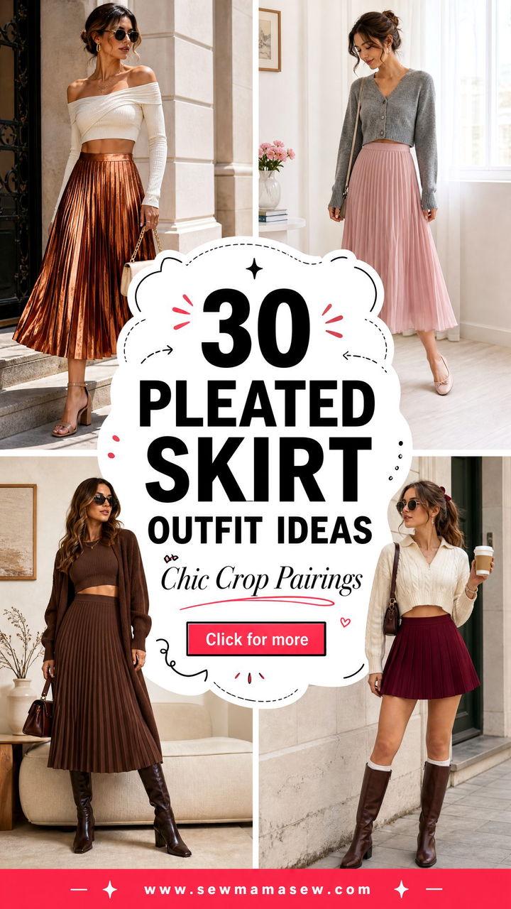 30 Pleated Skirt Outfit Ideas With A Crop Top For Chic Days - 30 Pleated Skirt Outfit Ideas With A Crop Top For Chic Days