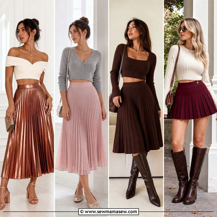 30 Pleated Skirt Outfit Ideas With A Crop Top For Chic Days