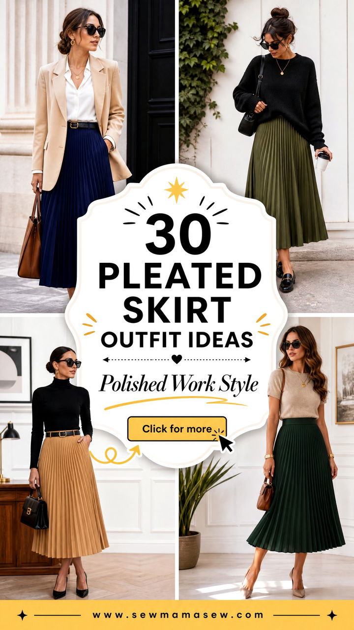 30 Pleated Skirt Outfit Ideas for Work That Feel Polished - 30 Pleated Skirt Outfit Ideas for Work That Feel Polished