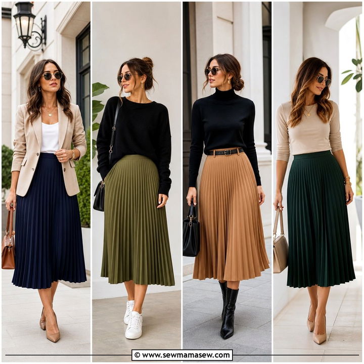 30 Pleated Skirt Outfit Ideas for Work That Feel Polished
