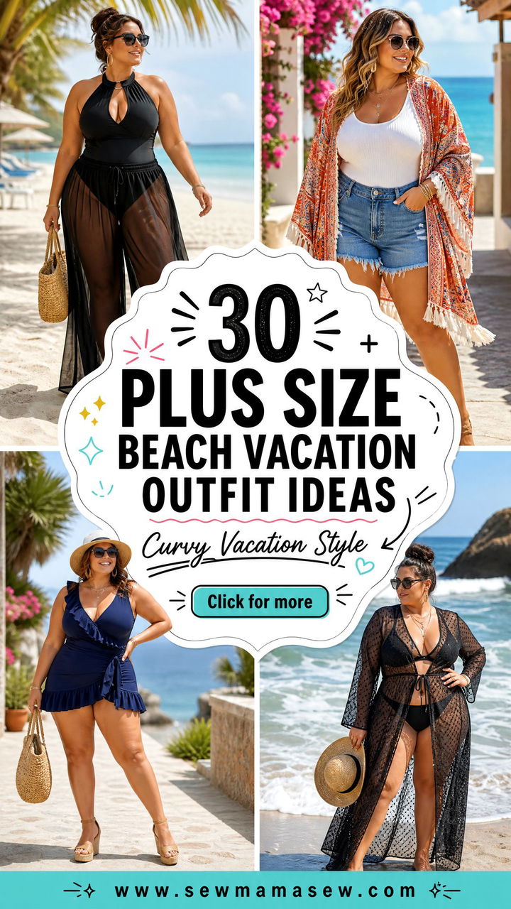 30 Plus Size Beach Vacation Outfit Ideas For Curvy Style - 30 Plus Size Beach Vacation Outfit Ideas For Curvy Style