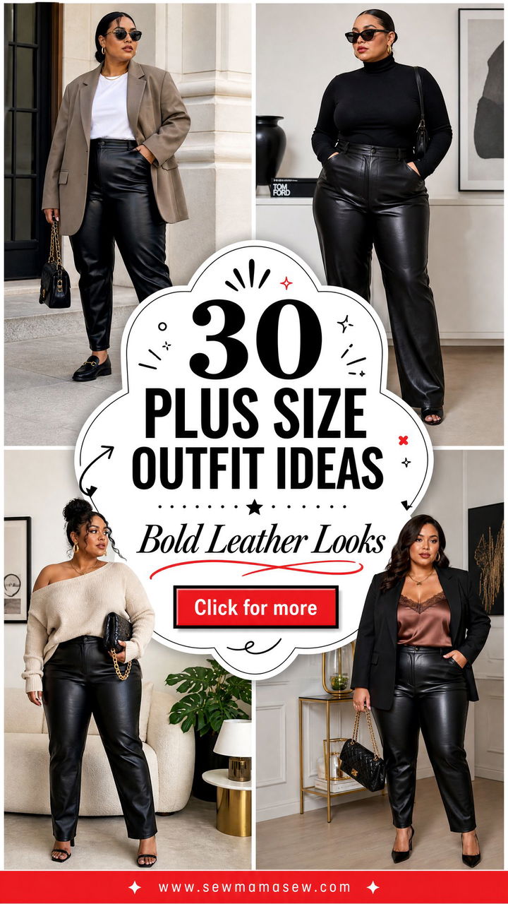 30 Plus Size Outfit Ideas With Leather Pants for Bold Looks - 30 Plus Size Outfit Ideas With Leather Pants for Bold Looks