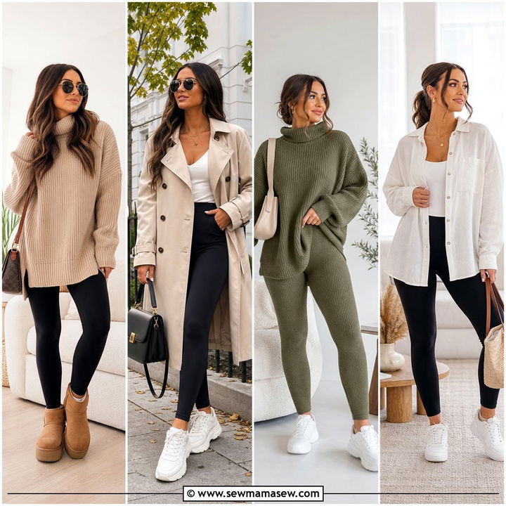 30 Plus Size Outfit Ideas With Leggings for Comfy Chic Days