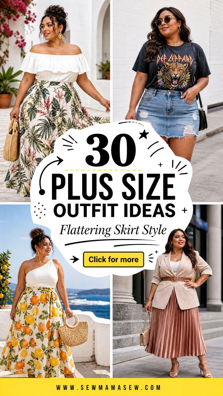 30 Plus Size Outfit Ideas With Skirts For Flattering Style - 30 Plus Size Outfit Ideas With Skirts For Flattering Style