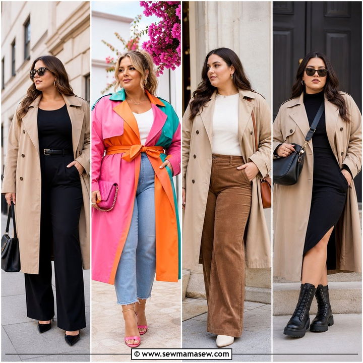 30 Plus Size Outfit Ideas With Trench Coat For Chic Fall