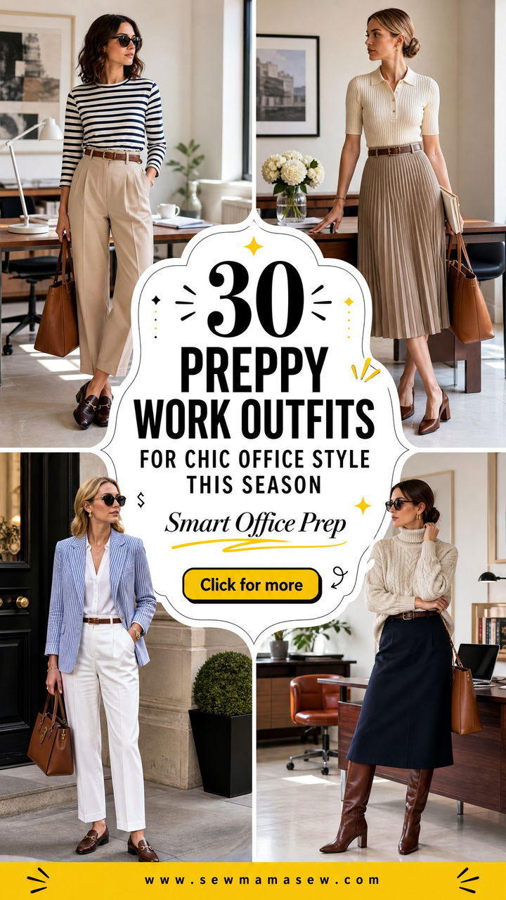 30 Preppy Work Outfits for Chic Office Style This Season - 30 Preppy Work Outfits for Chic Office Style This Season