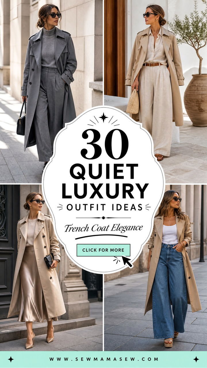 30 Quiet Luxury Outfit Ideas With Trench Coat Looks - 30 Quiet Luxury Outfit Ideas With Trench Coat Looks