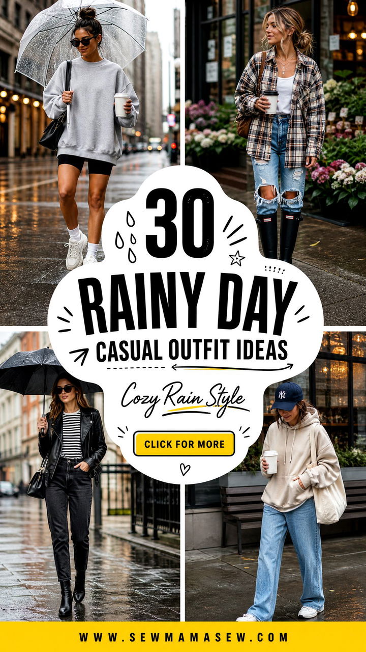30 Rainy Day Casual Outfit Ideas for Cozy Style This Season - 30 Rainy Day Casual Outfit Ideas for Cozy Style This Season