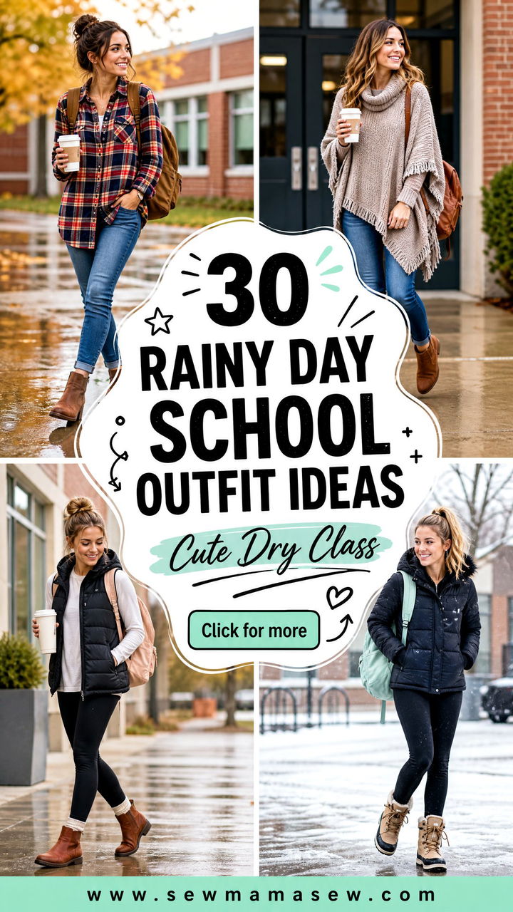 30 Rainy Day School Outfit Ideas for Cute Dry Class Style - 30 Rainy Day School Outfit Ideas for Cute, Dry Class Style