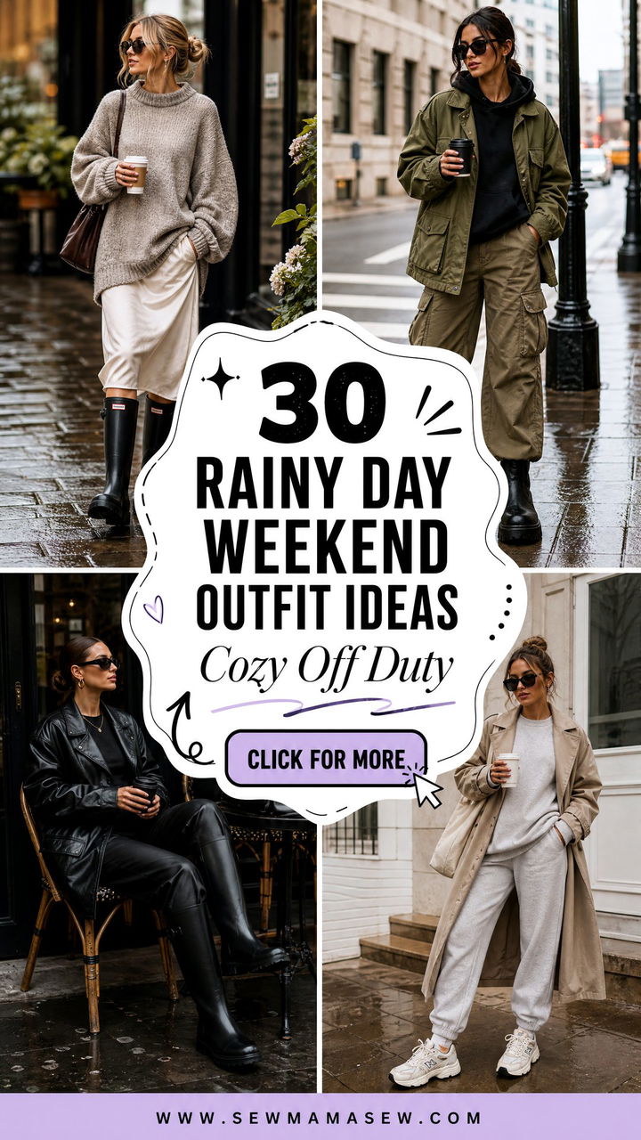 30 Rainy Day Weekend Outfit Ideas for Cozy Off-Duty Style - 30 Rainy Day Weekend Outfit Ideas for Cozy Off-Duty Style