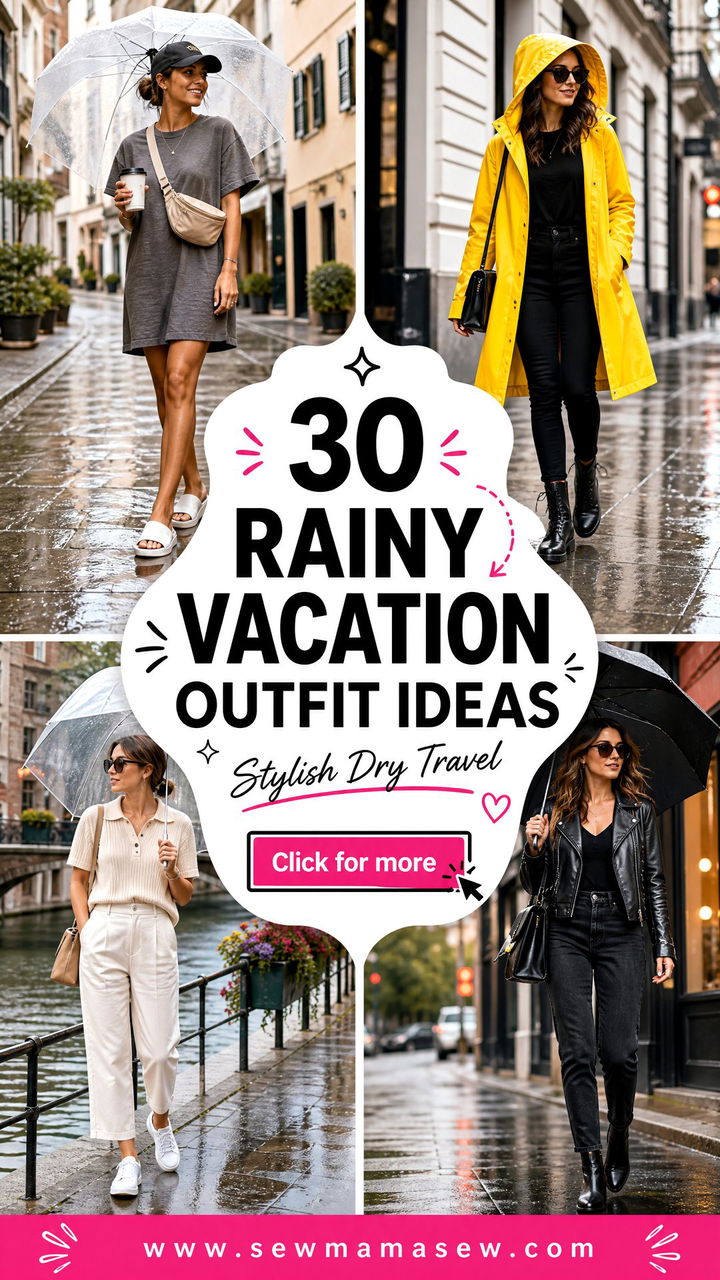 30 Rainy Vacation Outfit Ideas for Stylish Dry Travel Days - 30 Rainy Vacation Outfit Ideas for Stylish, Dry Travel Days