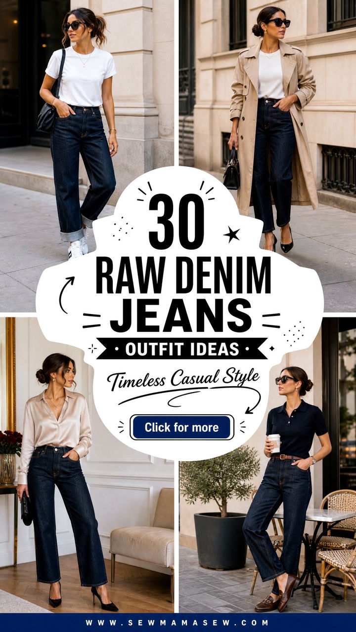 30 Raw Denim Jeans Outfit Ideas for Timeless Casual Style - 30 Raw Denim Jeans Outfit Ideas for Timeless Casual Style
