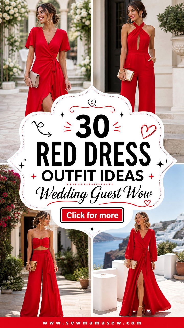 30 Red Dress Outfit Ideas for Wedding Guest Looks That Wow - 30 Red Dress Outfit Ideas for Wedding Guest Looks That Wow