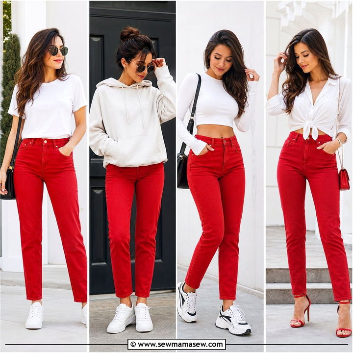 30 Red Jeans Outfit Ideas for Bold Casual Style This Season