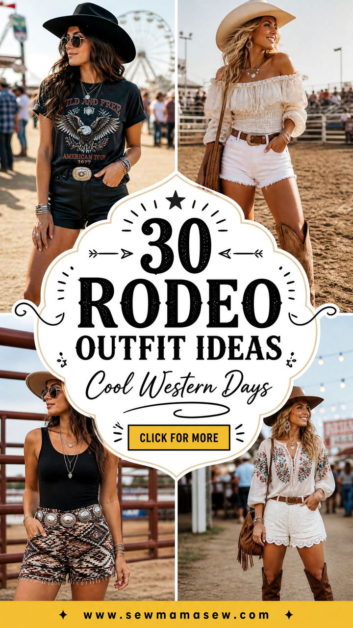 30 Rodeo Outfit Ideas With Shorts for Cool Western Days - 30 Rodeo Outfit Ideas With Shorts for Cool Western Days