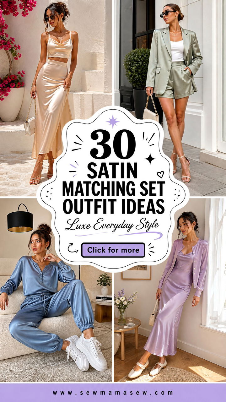 30 Satin Matching Set Outfit Ideas for Luxe Everyday Style - 30 Satin Matching Set Outfit Ideas for Luxe Everyday Style