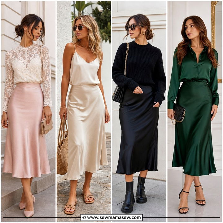 30 Satin Midi Skirt Outfit Ideas for Elegant Everyday Looks