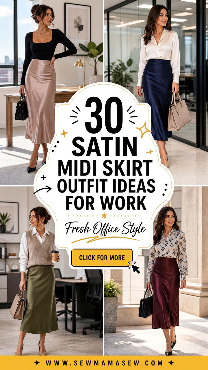 30 Satin Midi Skirt Outfit Ideas for Work That Feel Fresh - 30 Satin Midi Skirt Outfit Ideas for Work That Feel Fresh