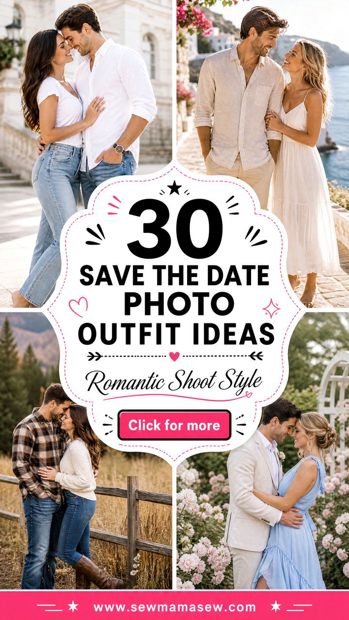 30 Save the Date Photo Outfit Ideas for Romantic Shoots - 30 Save the Date Photo Outfit Ideas for Romantic Shoots