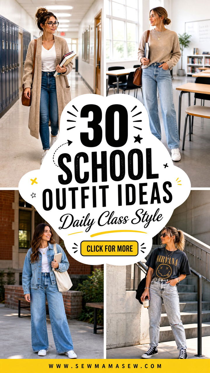 30 School Outfit Ideas With Jeans for Daily Class Style - 30 School Outfit Ideas With Jeans for Daily Class Style