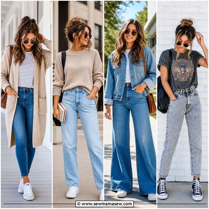 30 School Outfit Ideas With Jeans for Daily Class Style
