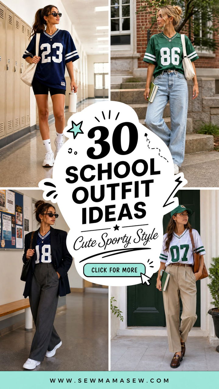 30 School Outfit Ideas With Jersey for Cute Sporty Style - 30 School Outfit Ideas With Jersey for Cute Sporty Style