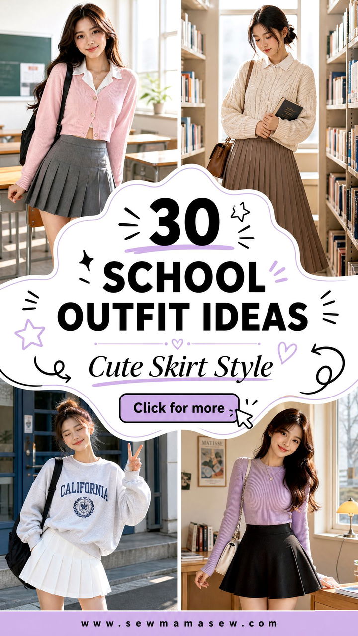 30 School Outfit Ideas With Skirt for Cute Style All Week - 30 School Outfit Ideas With Skirt for Cute Style All Week