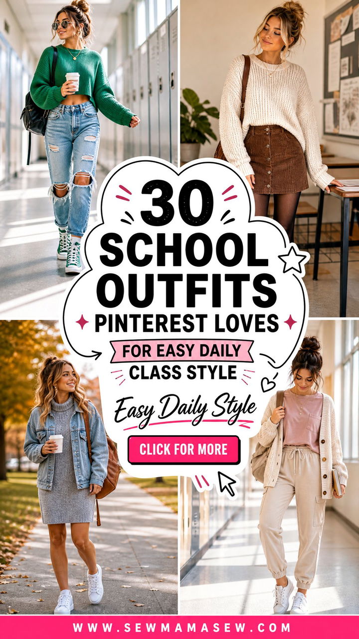 30 School Outfits Pinterest Loves for Easy Daily Class Style - 30 School Outfits Pinterest Loves for Easy Daily Class Style
