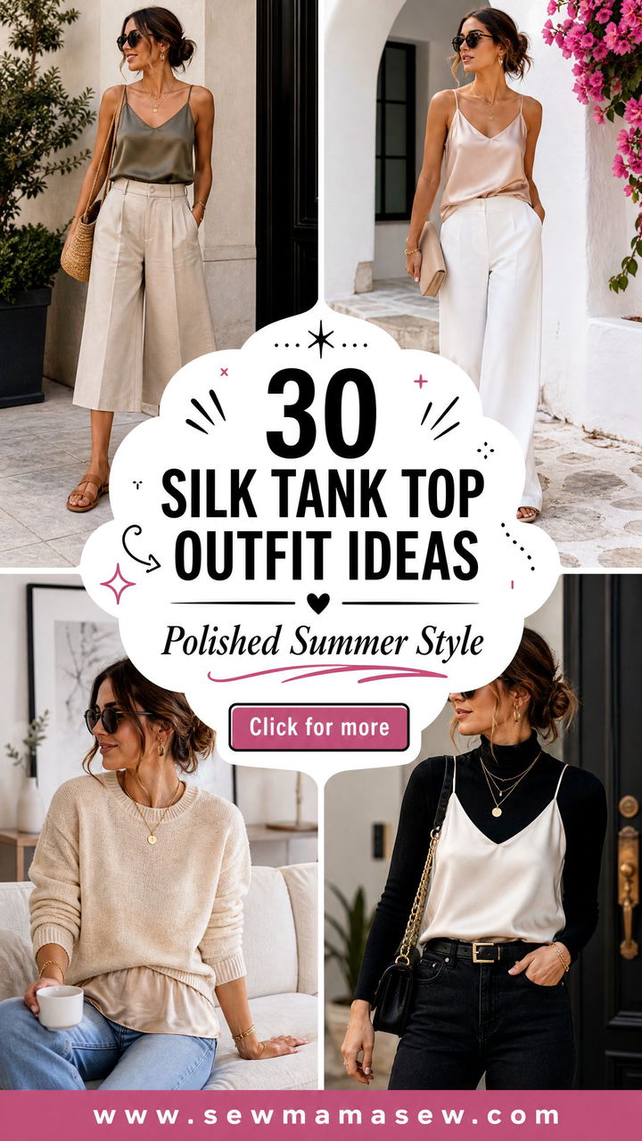 30 Silk Tank Top Outfit Ideas For Polished Summer Style - 30 Silk Tank Top Outfit Ideas For Polished Summer Style