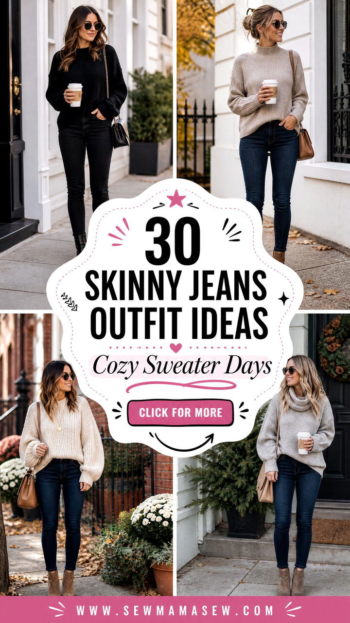 30 Skinny Jeans Outfit Ideas With a Sweater for Cozy Days - 30 Skinny Jeans Outfit Ideas With a Sweater for Cozy Days