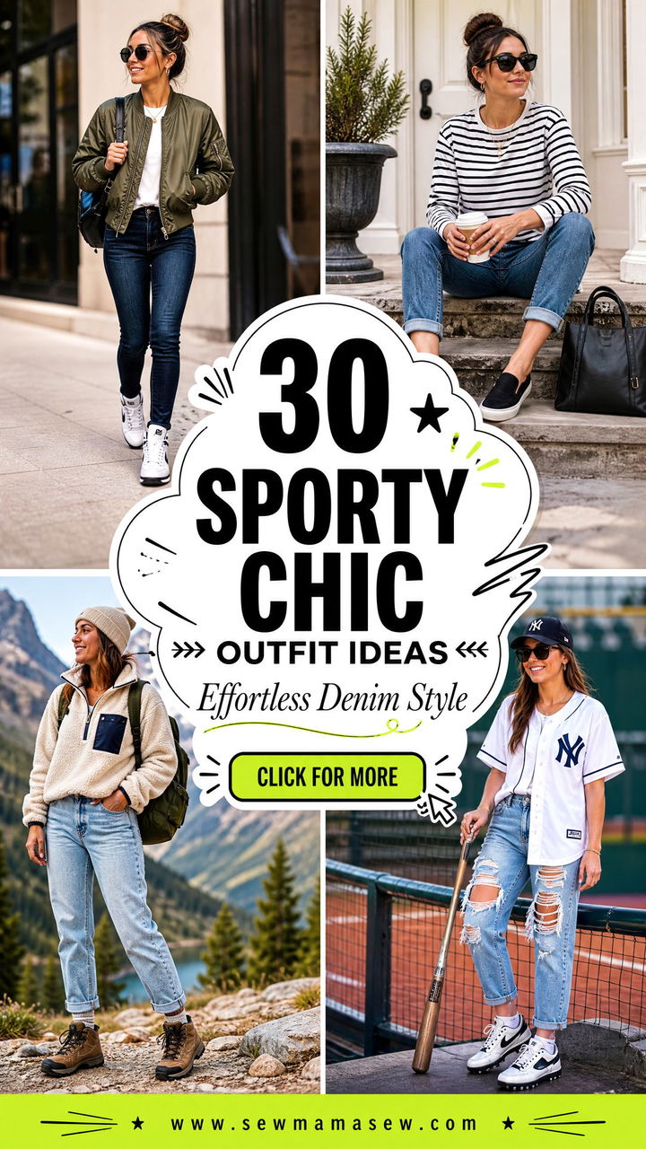30 Sporty Chic Outfit Ideas With Jeans for Effortless Style - 30 Sporty Chic Outfit Ideas With Jeans for Effortless Style