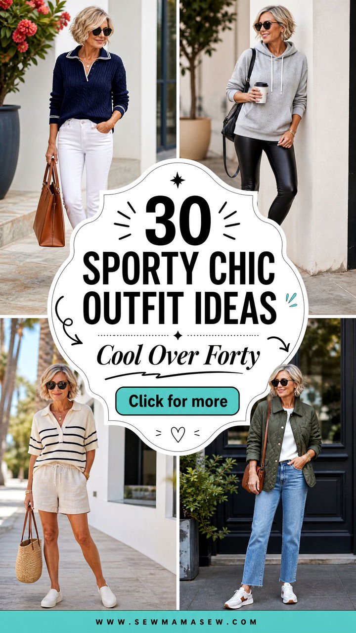 30 Sporty Chic Outfit Ideas for Women Over 40 to Feel Cool - 30 Sporty Chic Outfit Ideas for Women Over 40 to Feel Cool