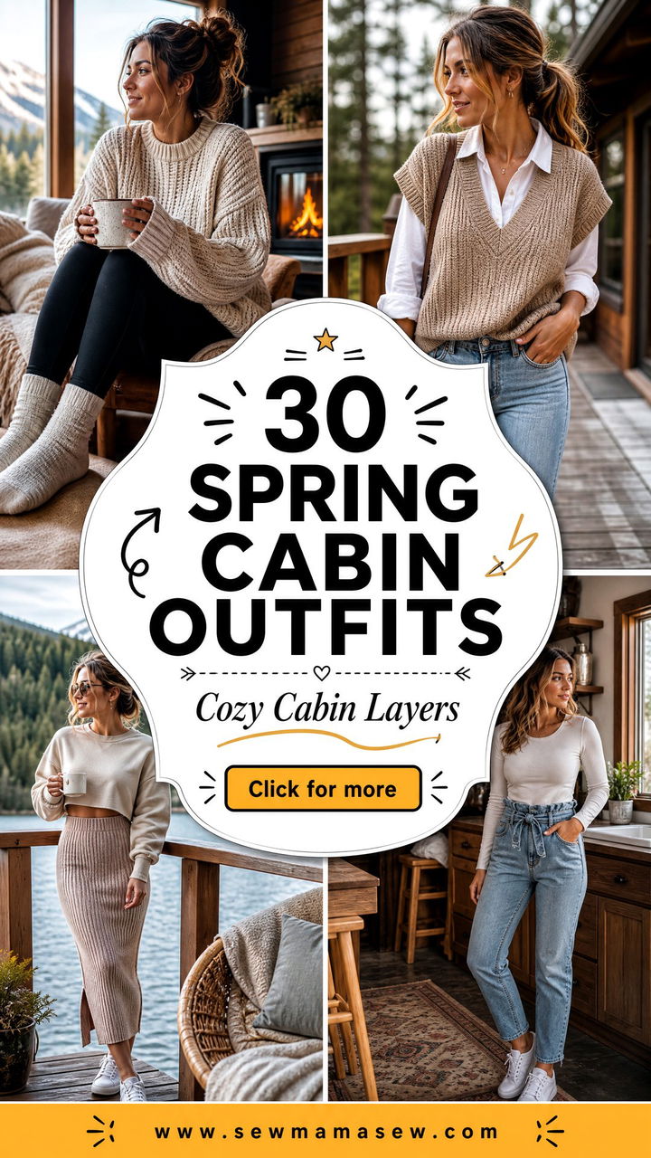 30 Spring Cabin Outfits for Cozy Weekend Escapes Outdoors - 30 Spring Cabin Outfits for Cozy Weekend Escapes Outdoors