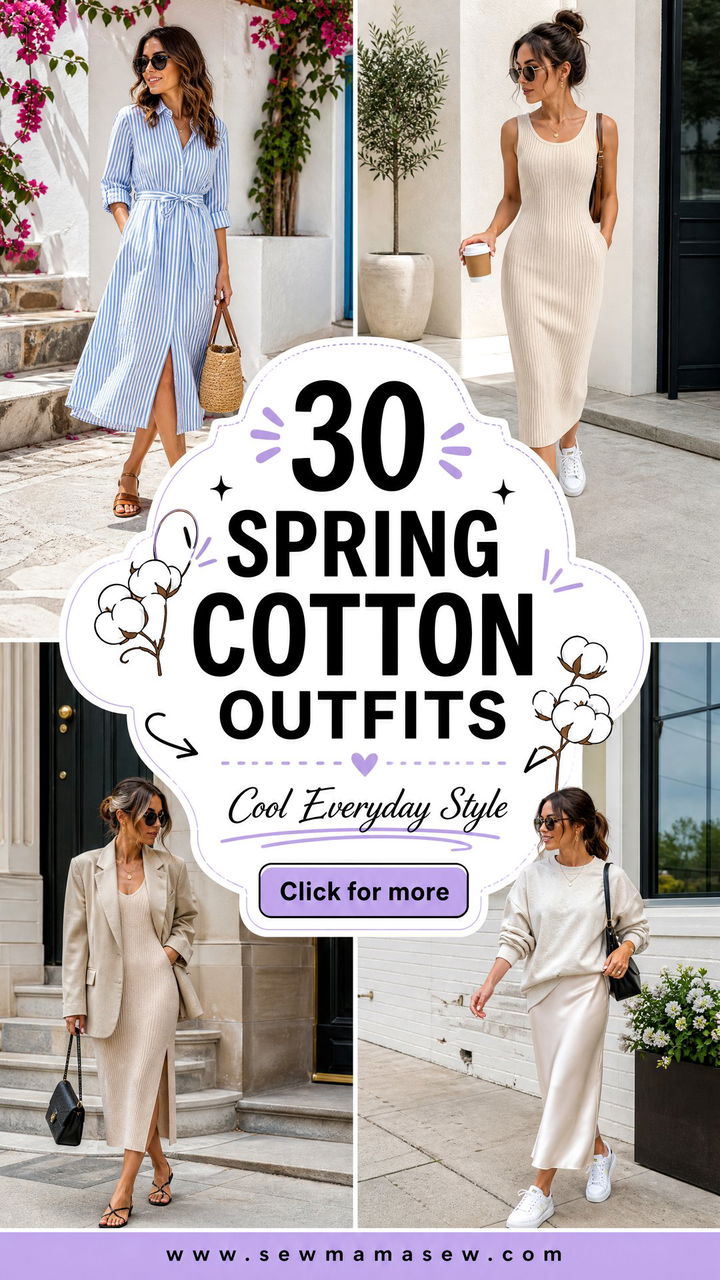 30 Spring Cotton Outfits for Cool Easy Everyday Style - 30 Spring Cotton Outfits for Cool, Easy Everyday Style