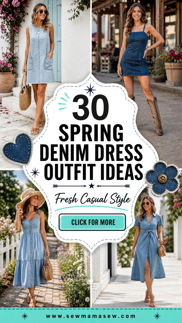 30 Spring Denim Dress Outfit Ideas for Fresh Casual Style - 30 Spring Denim Dress Outfit Ideas for Fresh Casual Style