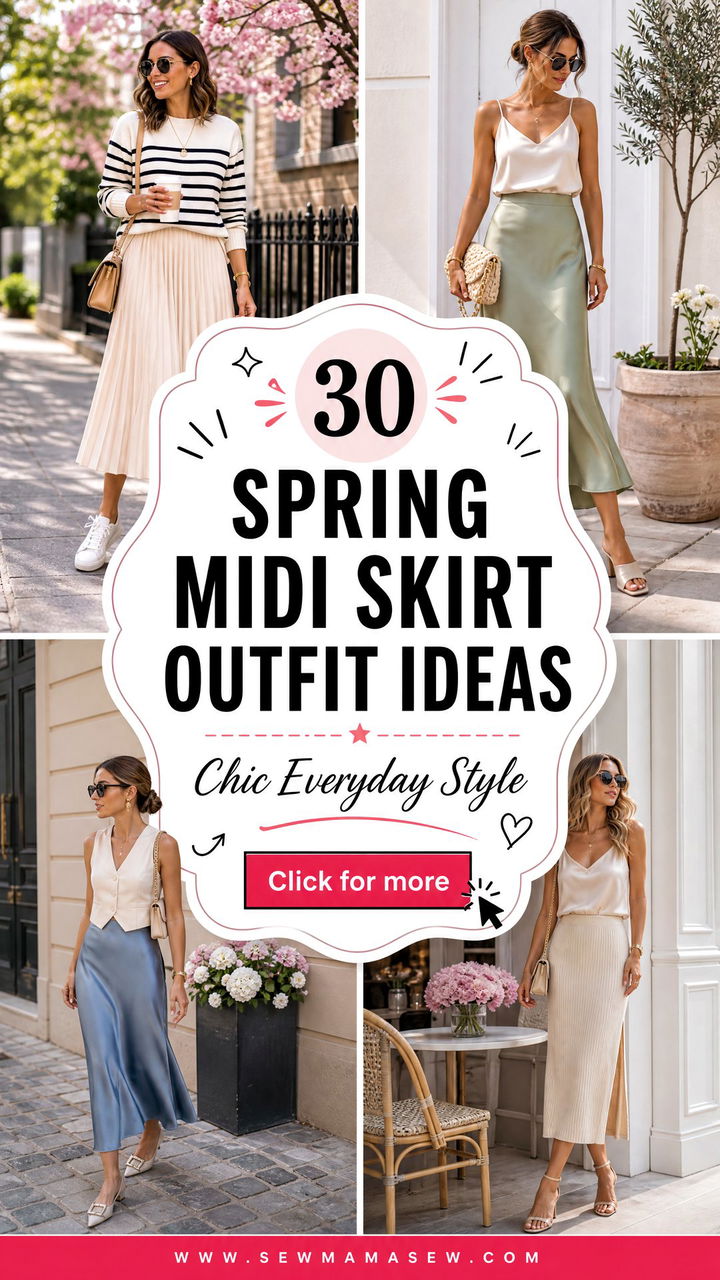 30 Spring Midi Skirt Outfit Ideas for Chic Everyday Style - 30 Spring Midi Skirt Outfit Ideas for Chic Everyday Style